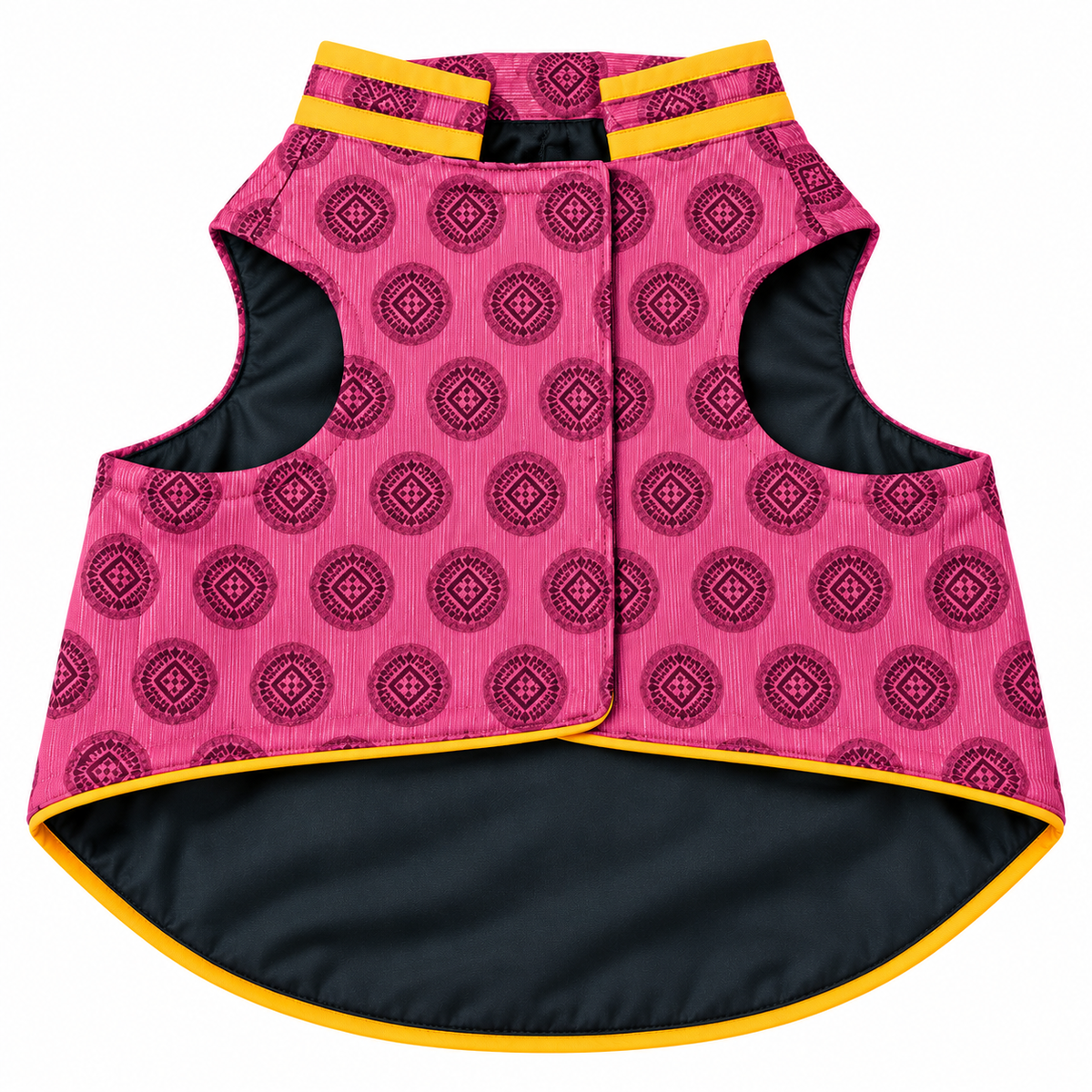 Regal Kurta for Dogs, Festive Party Wear Dog Outfit with Yellow Trim and Back Pocket Detail, Ethnic Printed Clothes for Small, Medium, Large Dogs