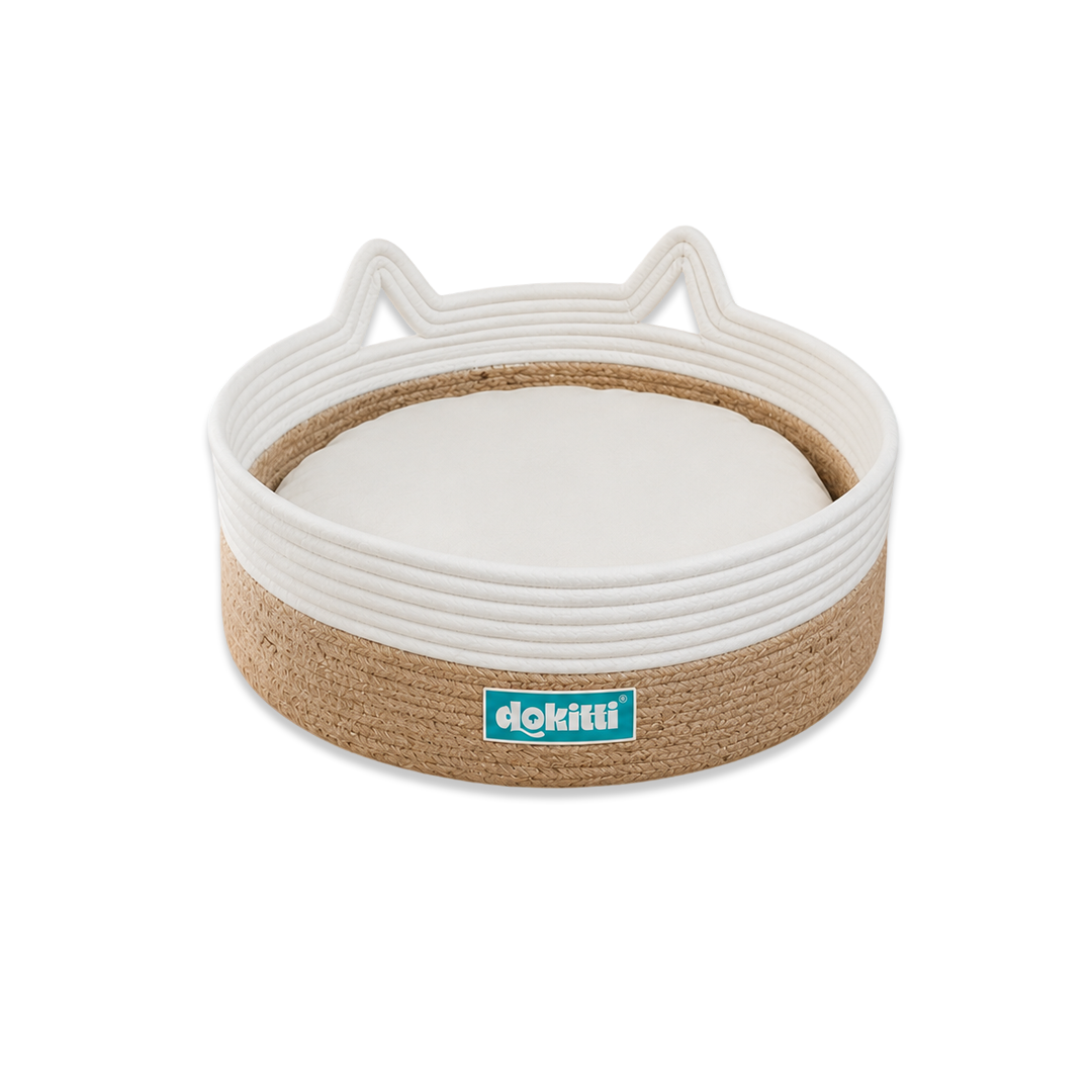 Dokitti Cat Shape Woven Rope Pet Bed