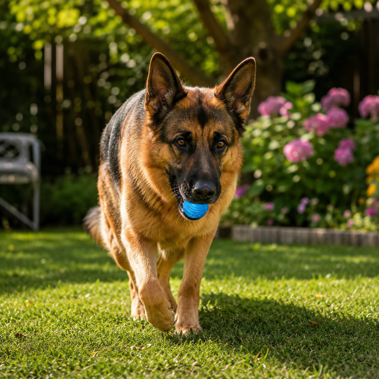 Dokitti Bouncy Rubber Ball Dog Toy with Squeaker