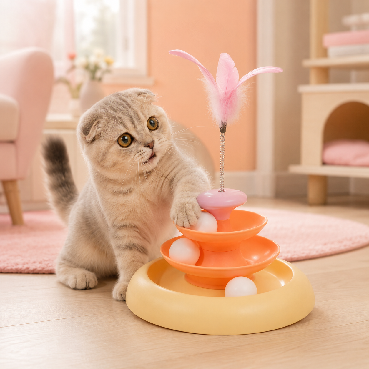FEATHERSPIN CAT ROLLER TOWER