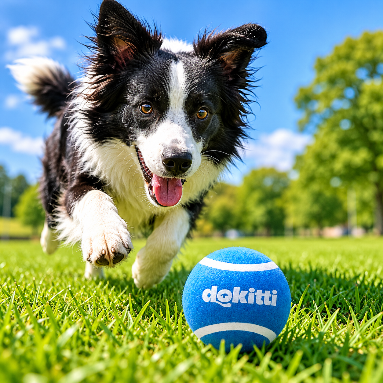Dokitti Pet Play Ball with Squeaker for Dogs (Set of 2)