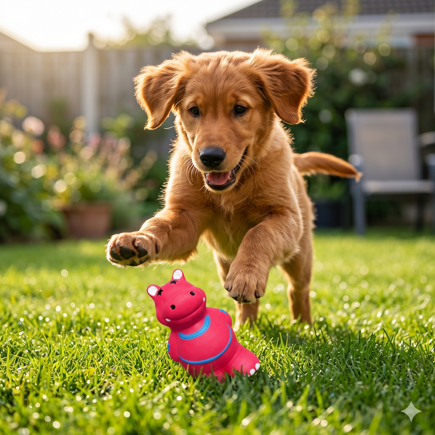 Dokitti Hippo Latex Dog Toy with Squeaker