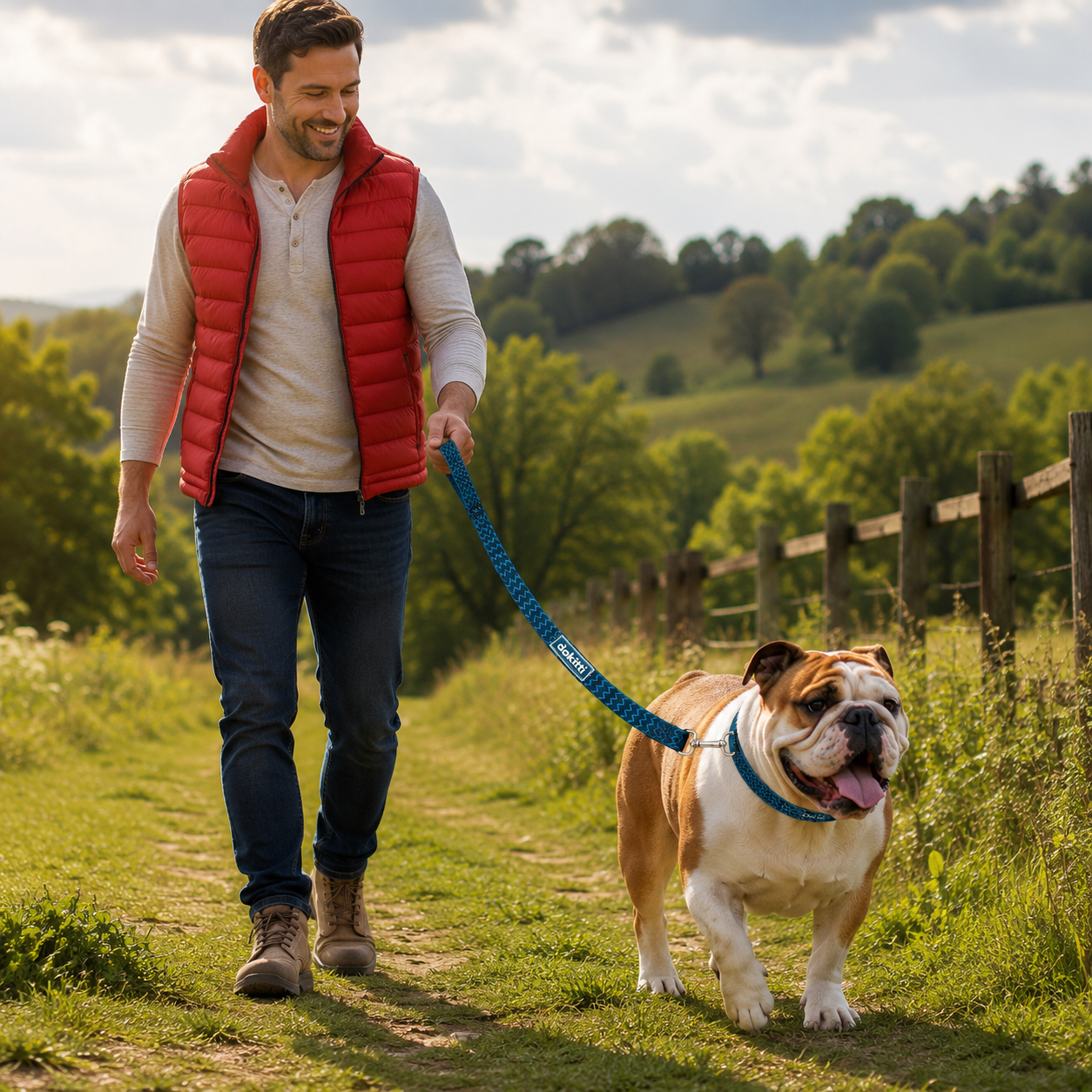 Printed Leash with Neoprene Padding(Medium)