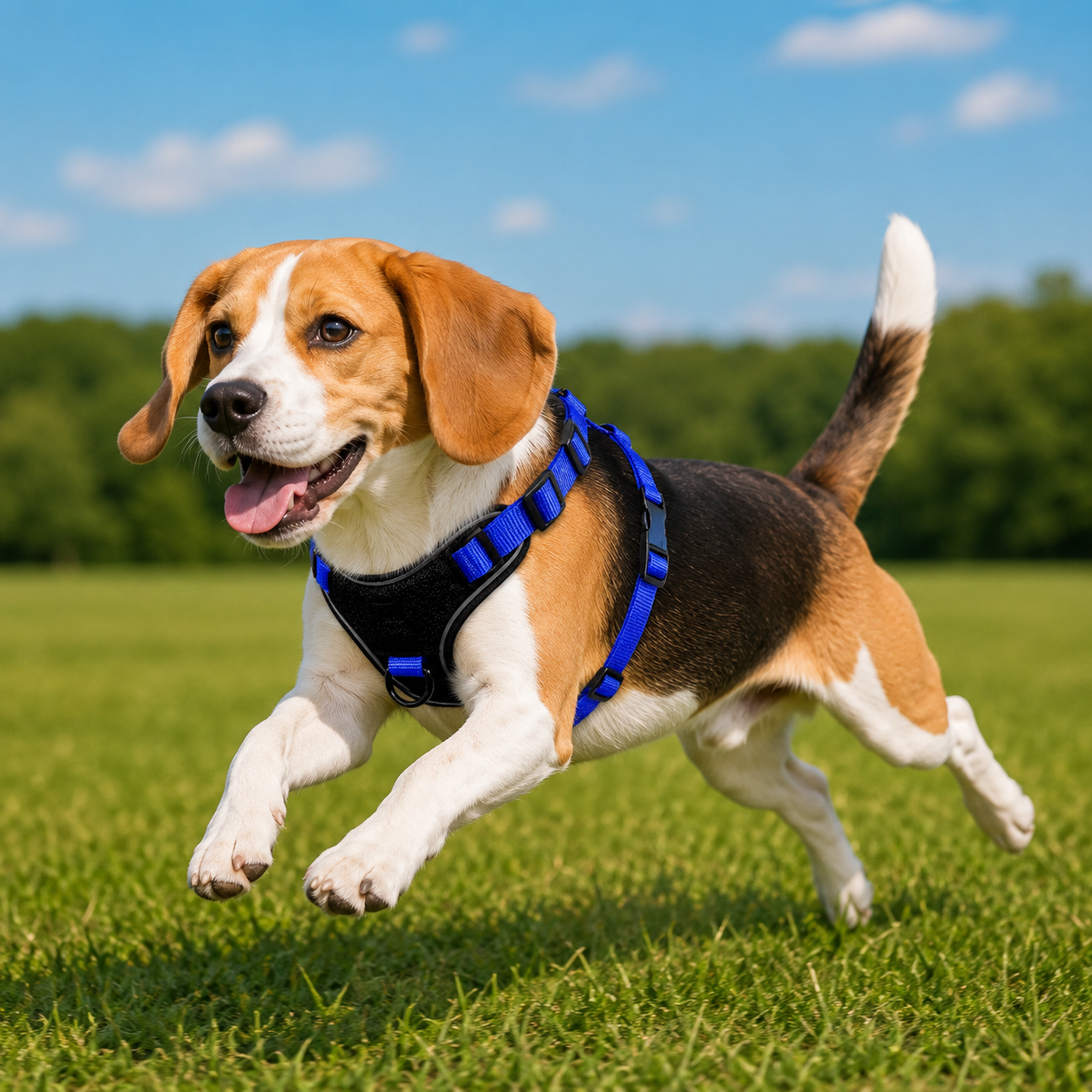 Iron-tail Dog Harness with Padding Blue