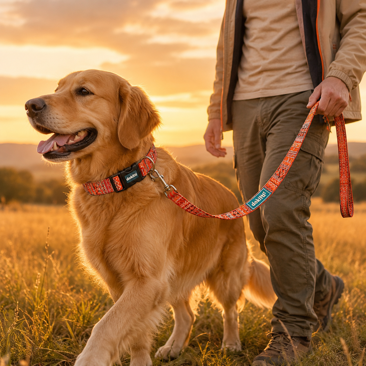 Printed Leash With Neoprene Padding(Large)