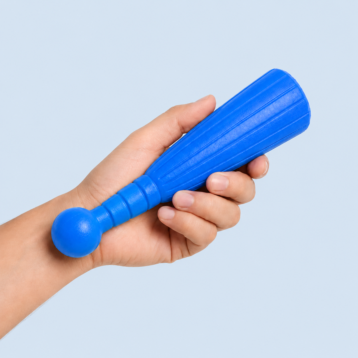Dokitti Squeaky Rubber Baseball Bat Dog Toy Blue