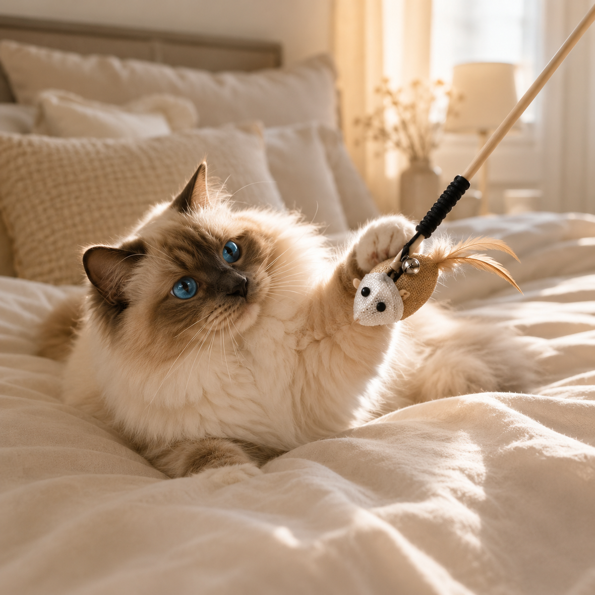 CAT TEASING STICK- RAT