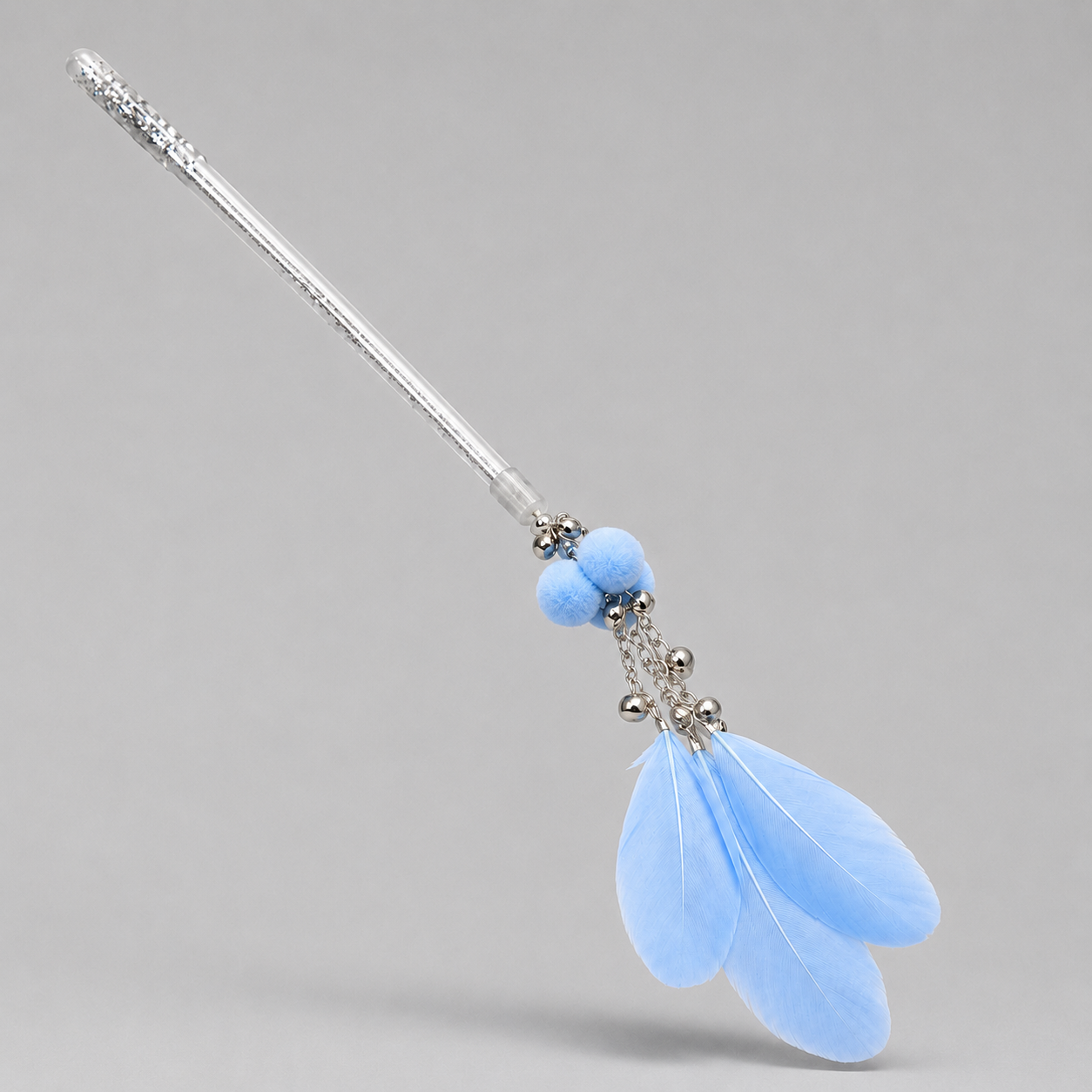 CAT TEASING STICK - FEATHERED BLUE