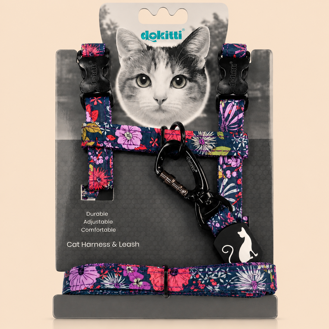 FLORAL BLISS CAT LEASH & HARNESS SET