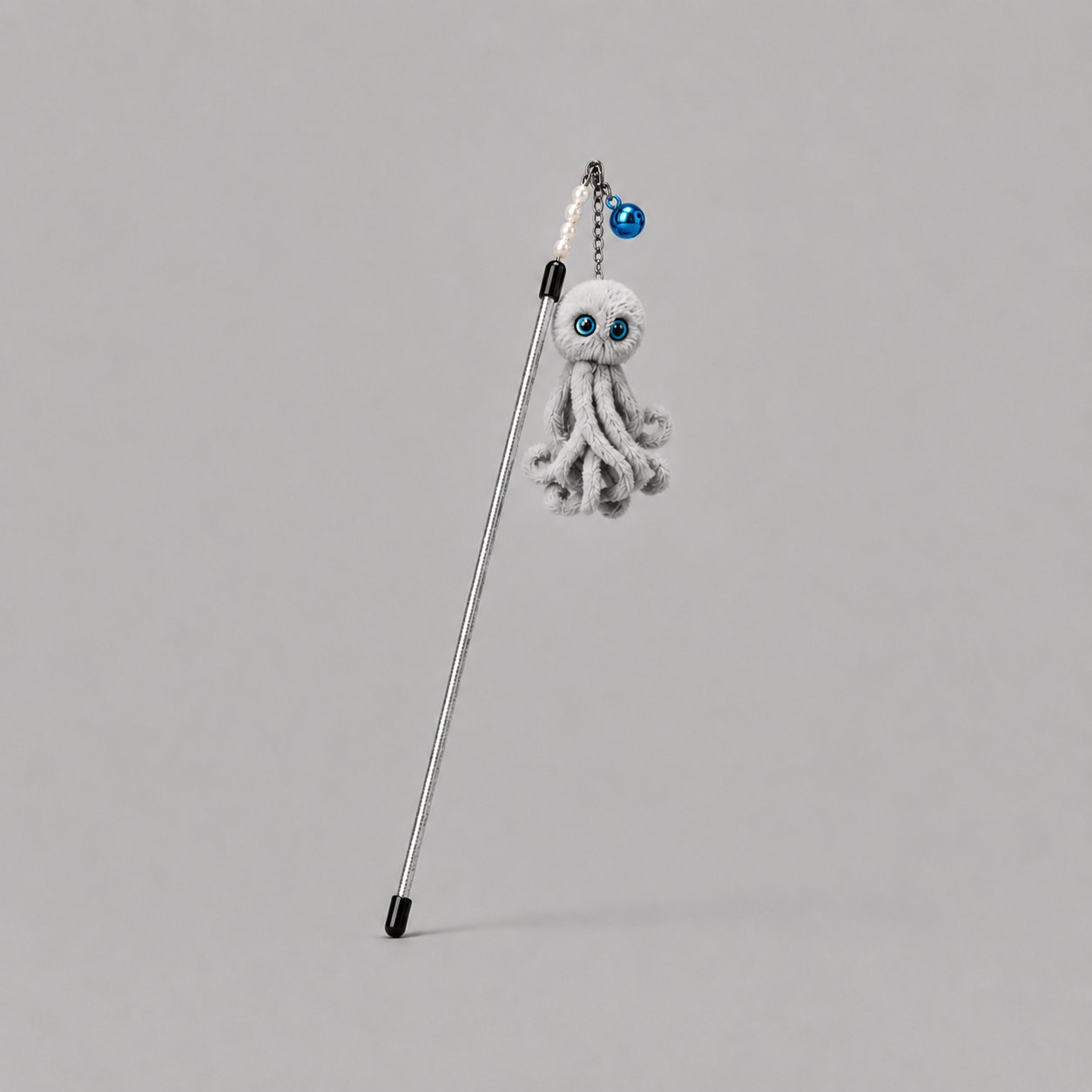 CAT TEASING STICK- OCTOPUS GREY