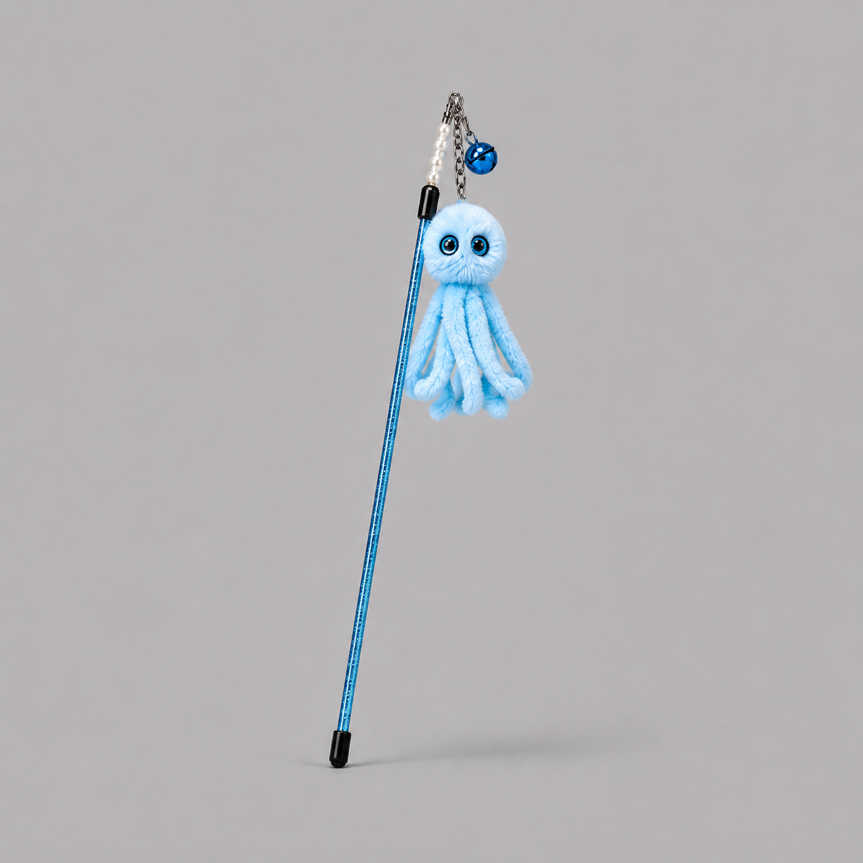 CAT TEASING STICK- OCTOPUS LIGHT BLUE