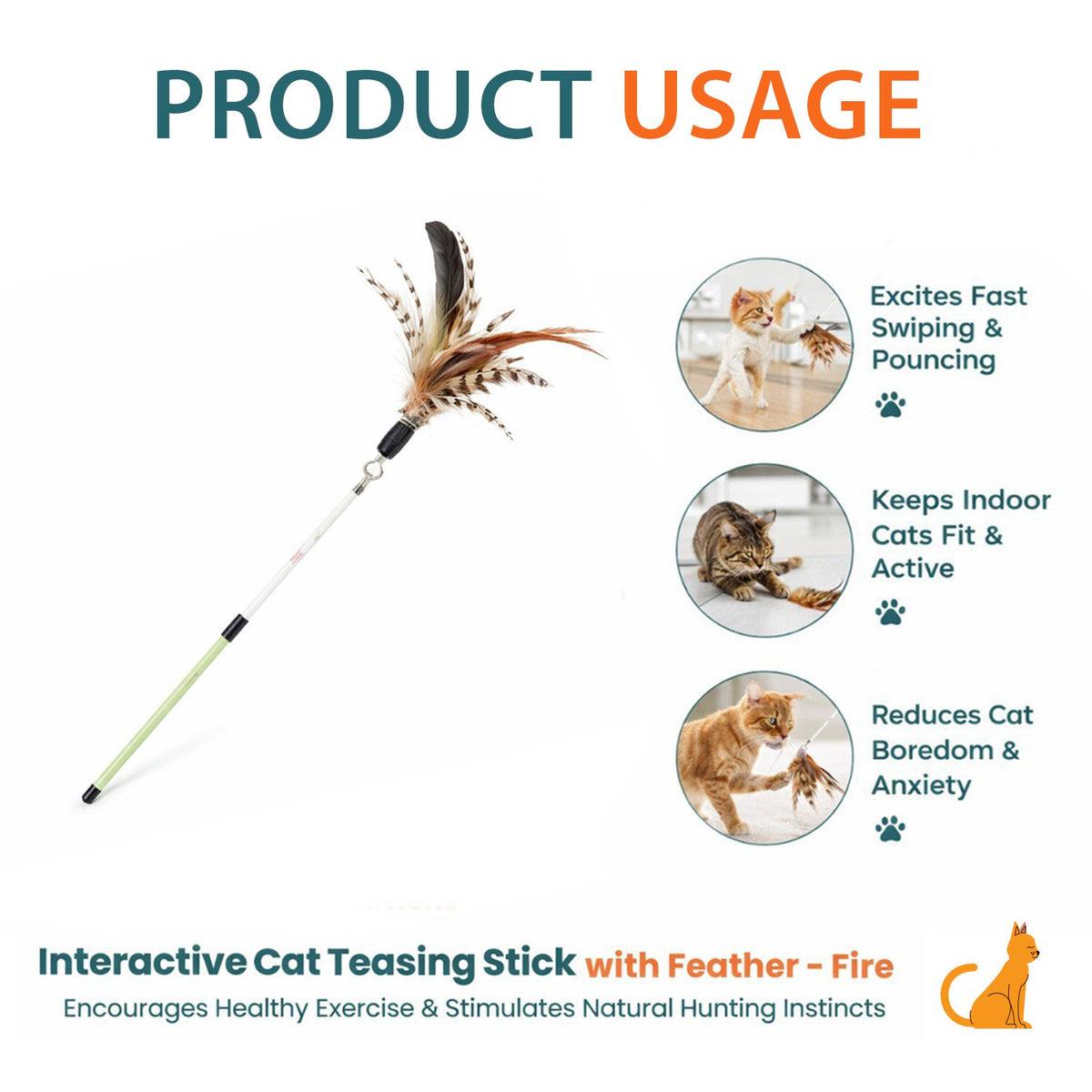 CAT TEASING STICK - FIRE