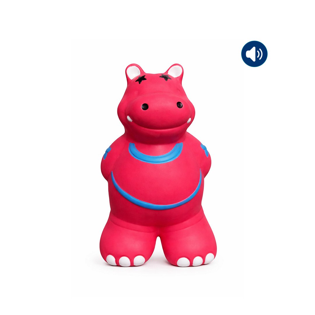 Dokitti Hippo Latex Dog Toy with Squeaker