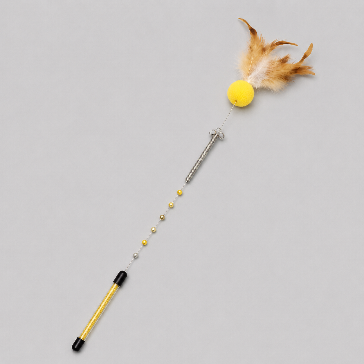 CAT TEASING STICK - HAIRY IRON BALL