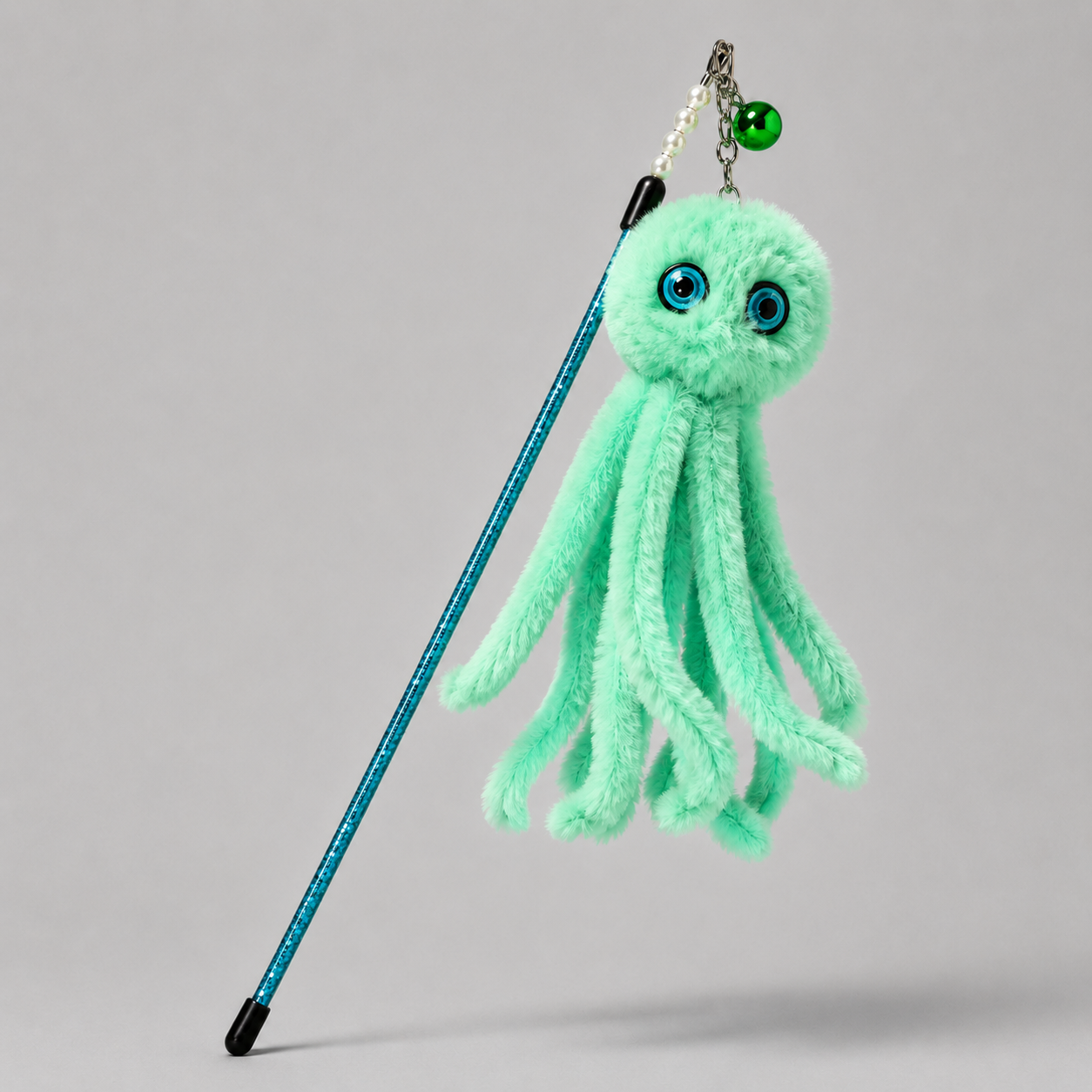 CAT TEASING STICK- OCTOPUS MINT GREEN