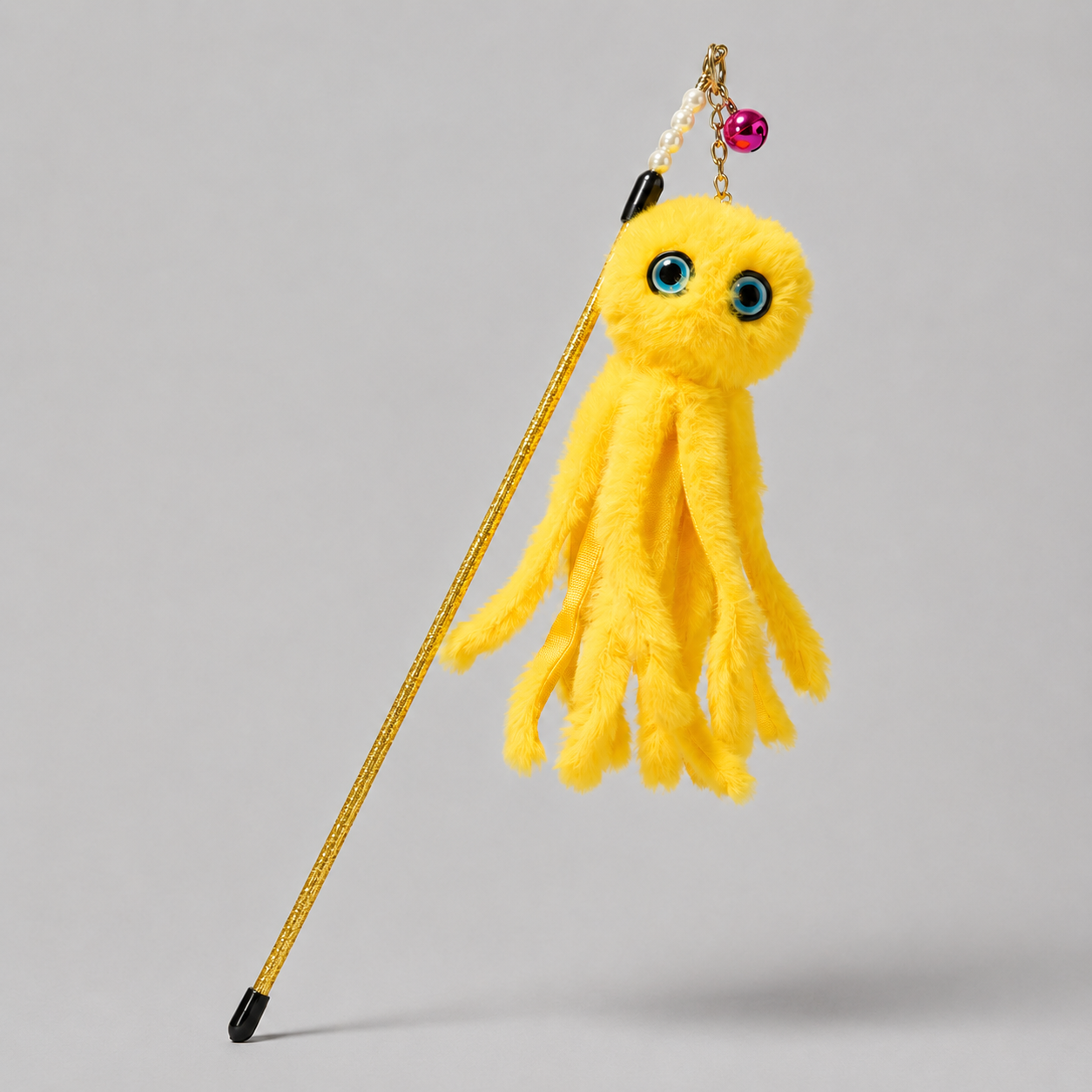 CAT TEASING STICK- OCTOPUS YELLOW