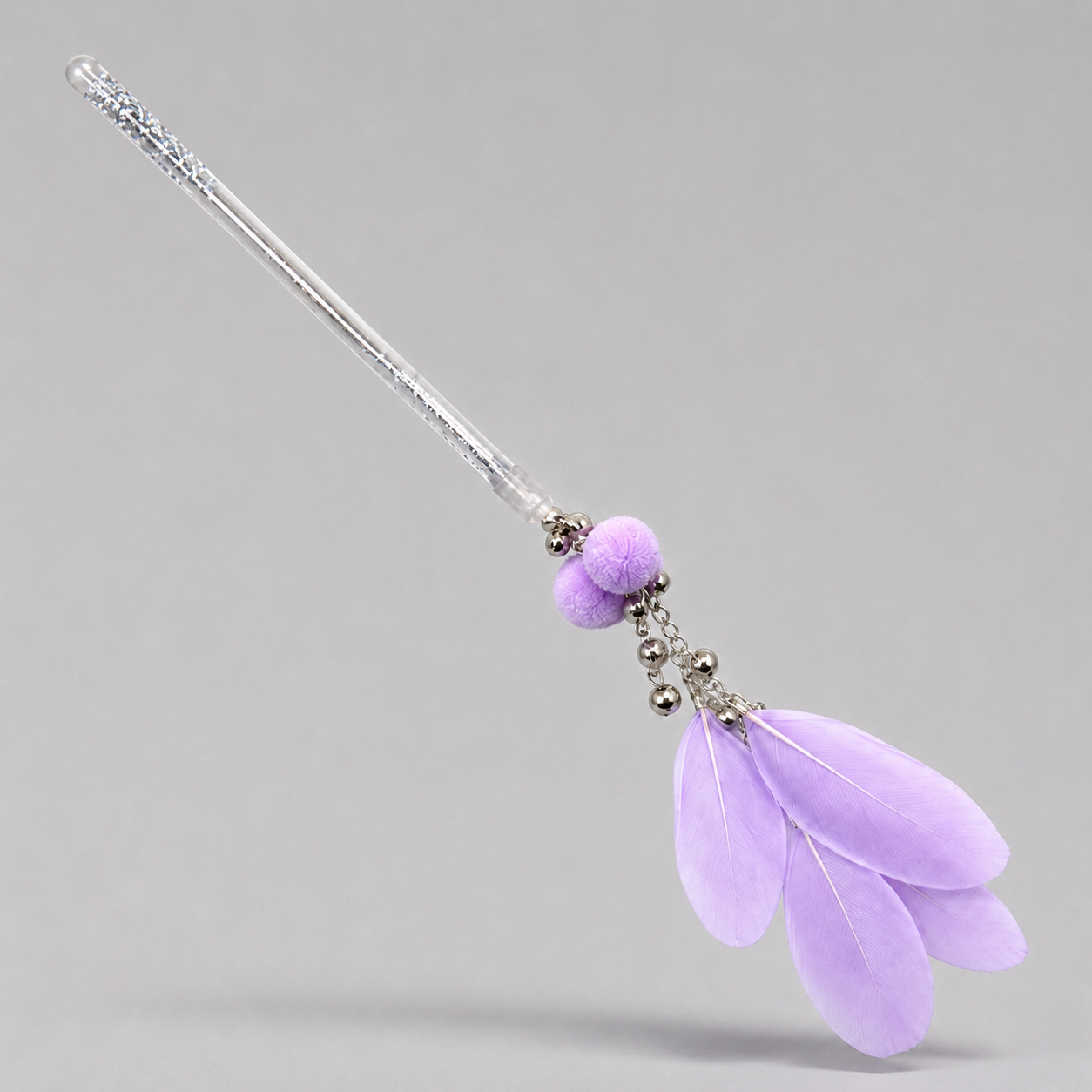 CAT TEASING STICK - FEATHERED PURPLE