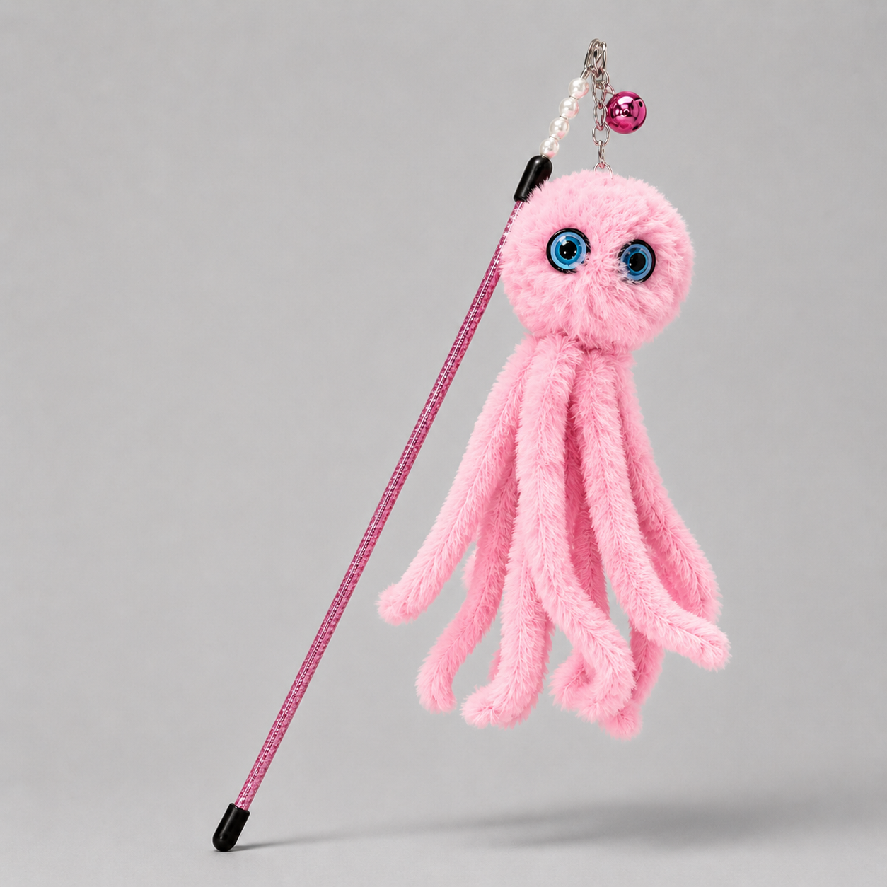 CAT TEASING STICK- OCTOPUS LIGHT PINK