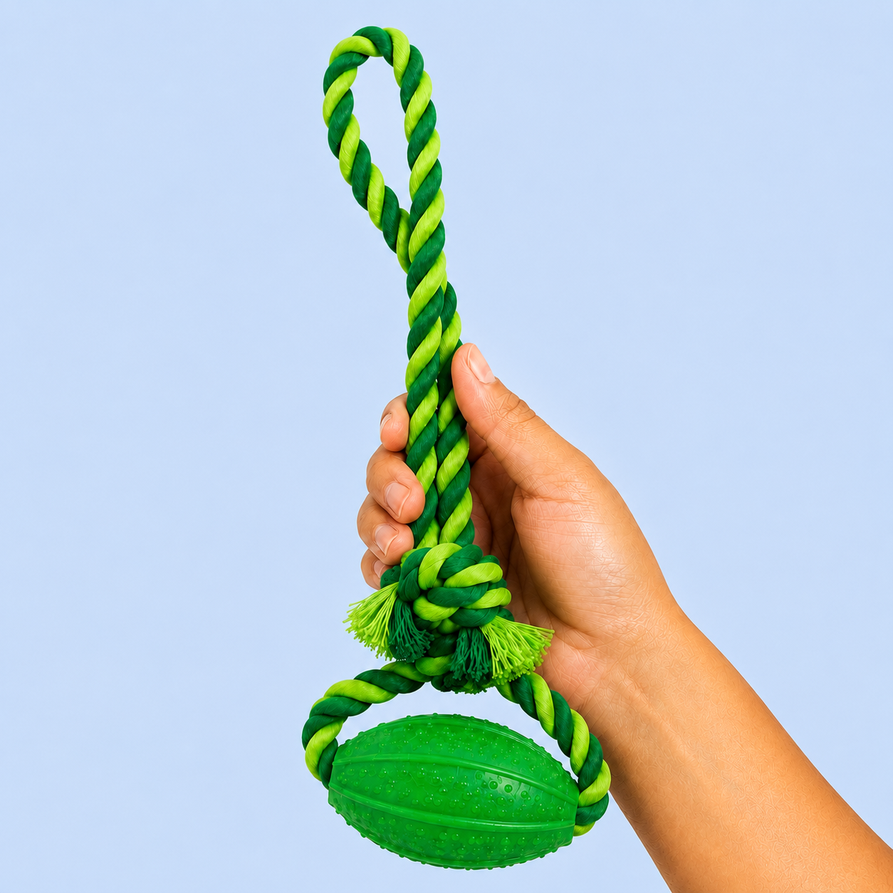 Dokitti Dental Rugby Ball with Rope for Dogs