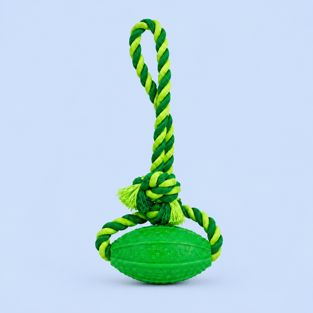 Dokitti Dental Rugby Ball with Rope for Dogs-Green