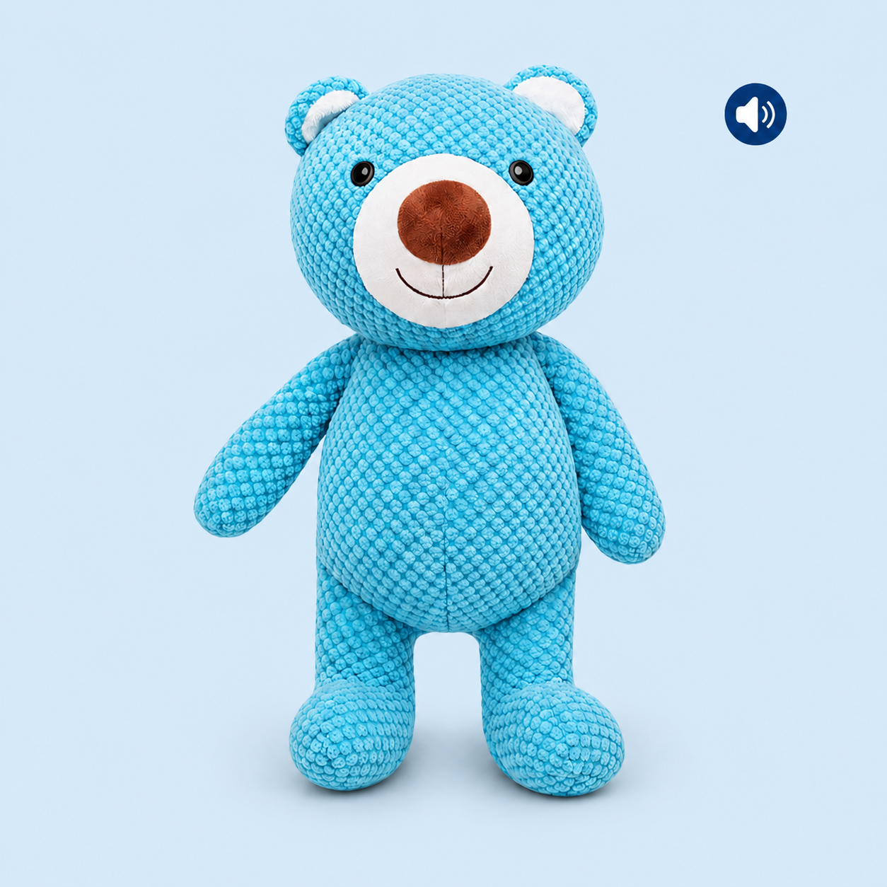 Dokitti Blue Bear Plush Dog Toy with Squeaker