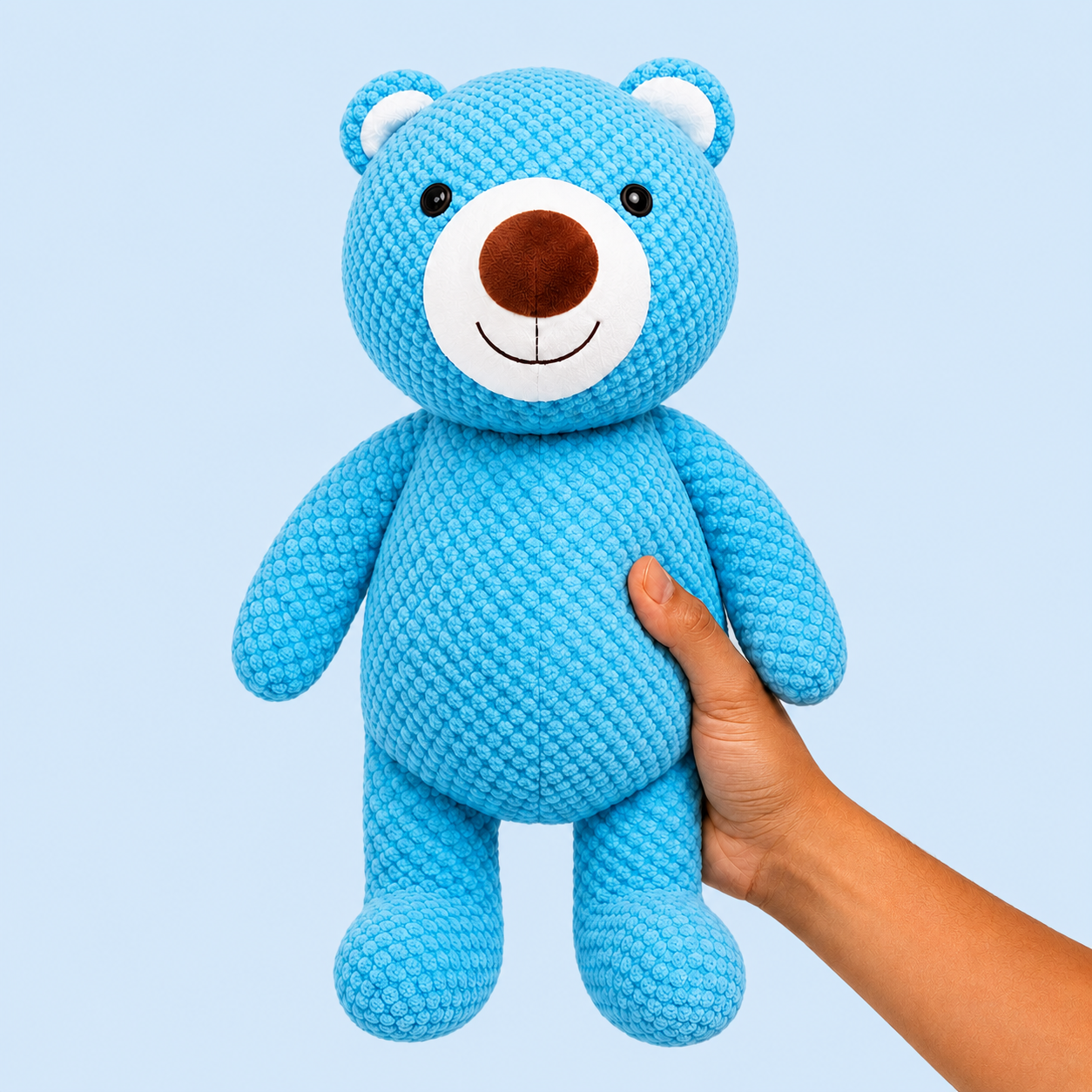 Dokitti Blue Bear Plush Dog Toy with Squeaker
