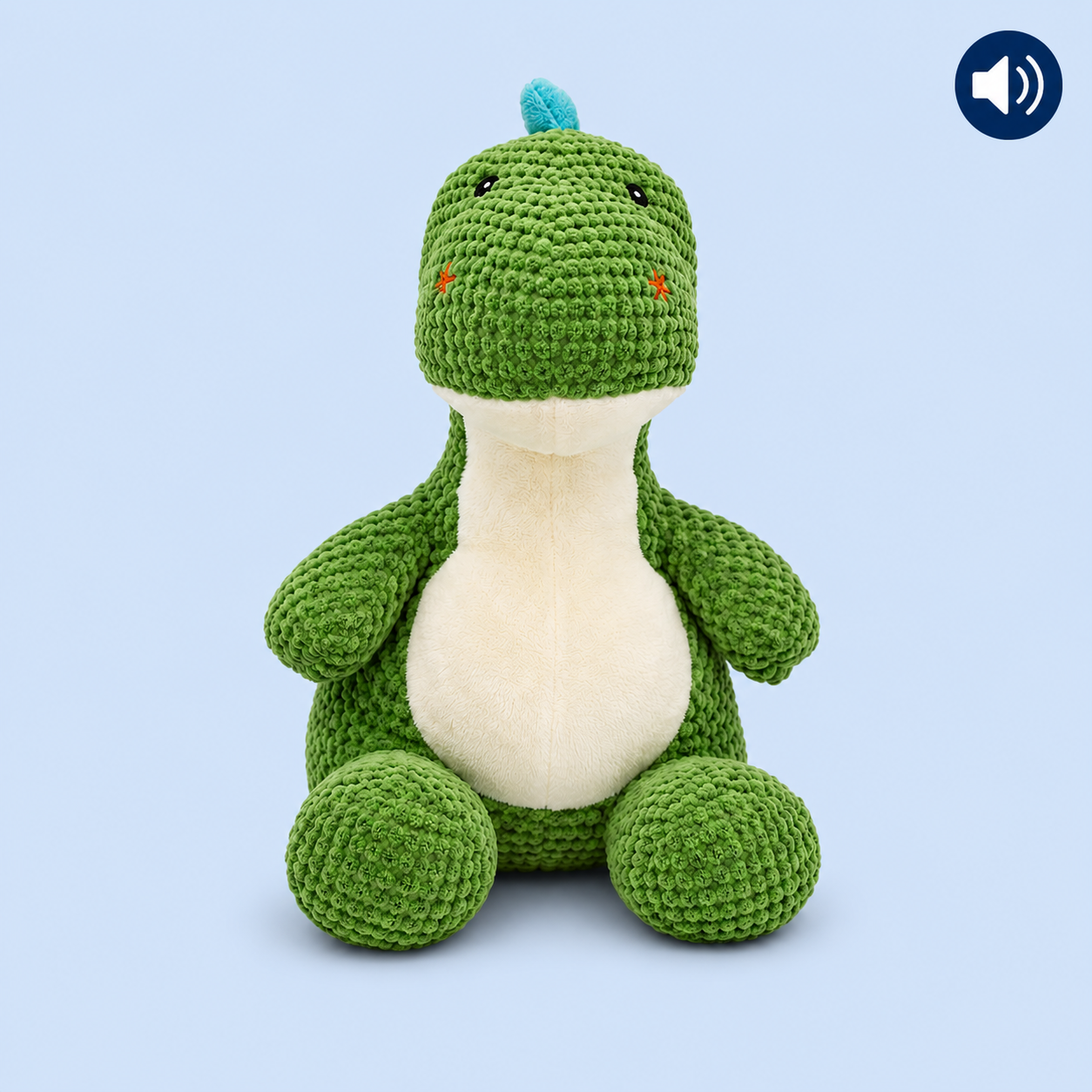 Dokitti Green Dinosaur Plush Dog Toy with Bell