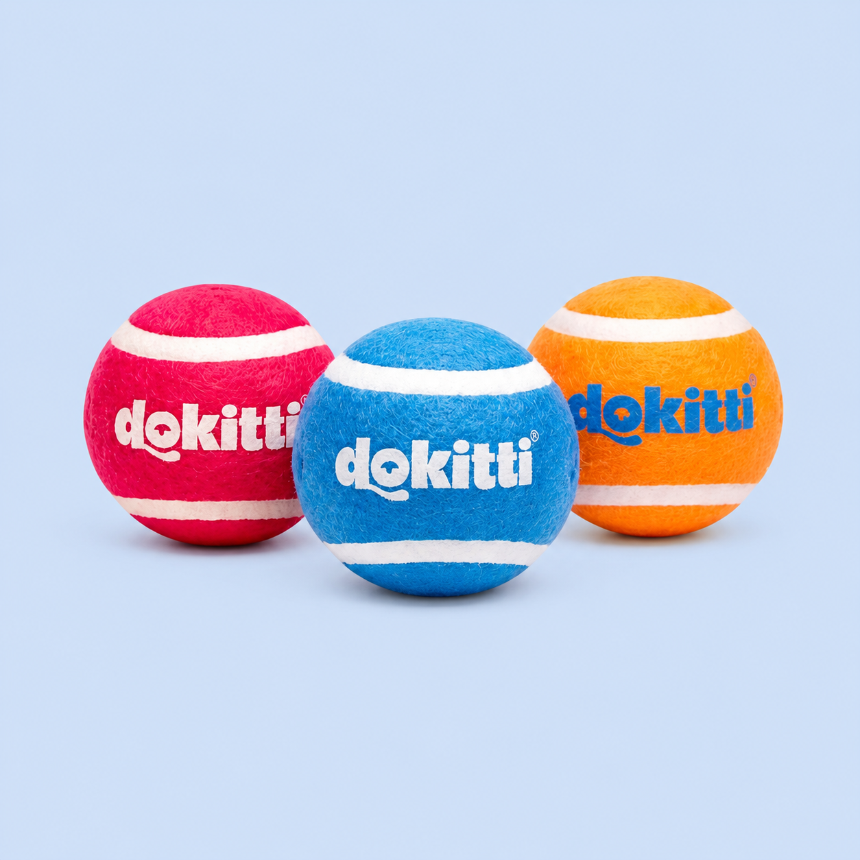 Dokitti Pet Play Ball with Squeaker for Dogs (Set of 3)