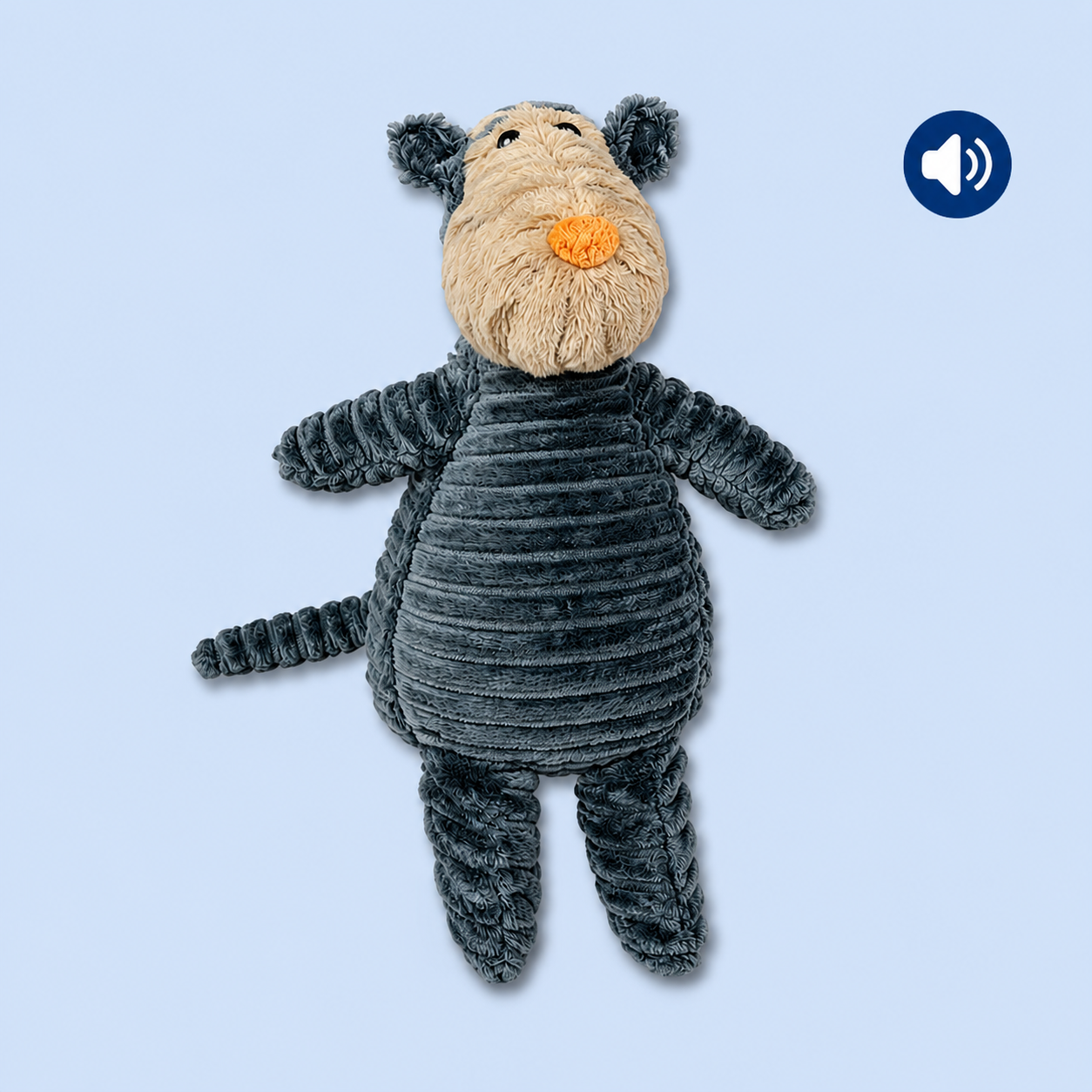Dokitti Grey Puppy Plush Dog Toy with Squeaker
