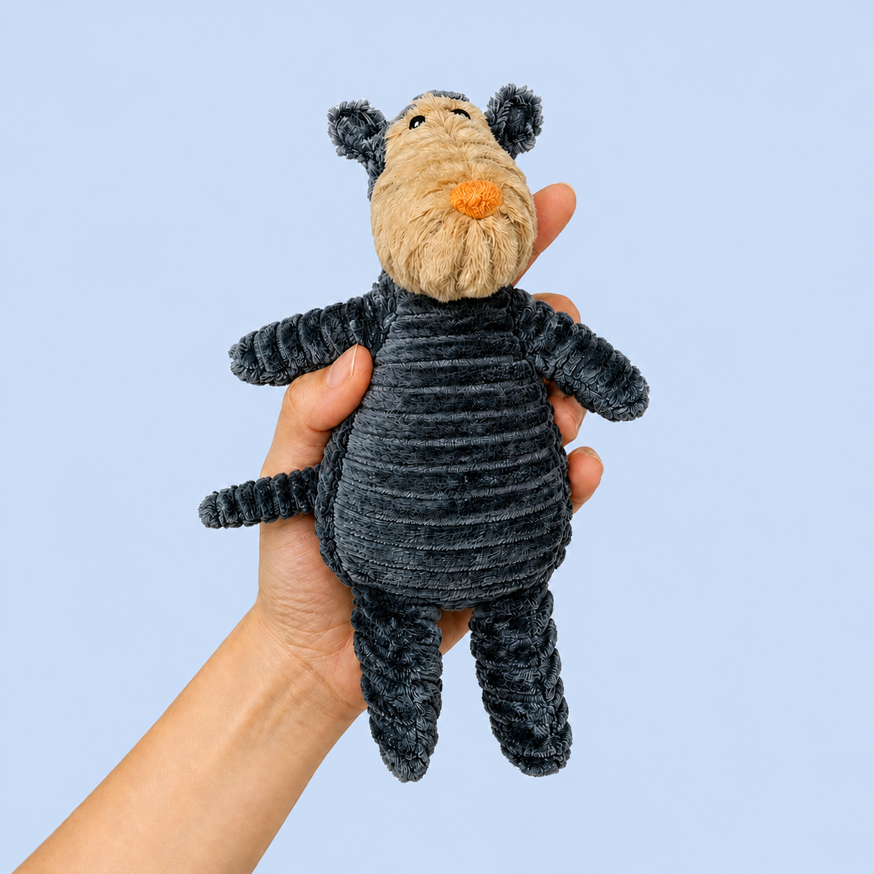Dokitti Grey Puppy Plush Dog Toy with Squeaker