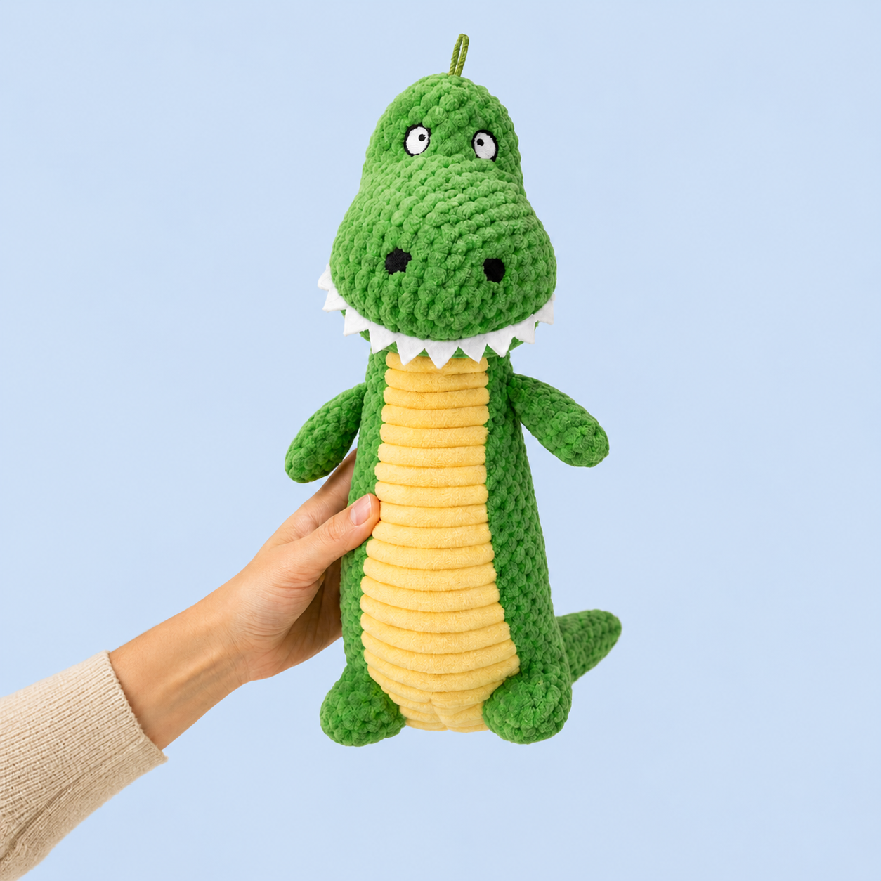 Dokitti Long Neck Crocodile Plush Dog Toy with Squeaker