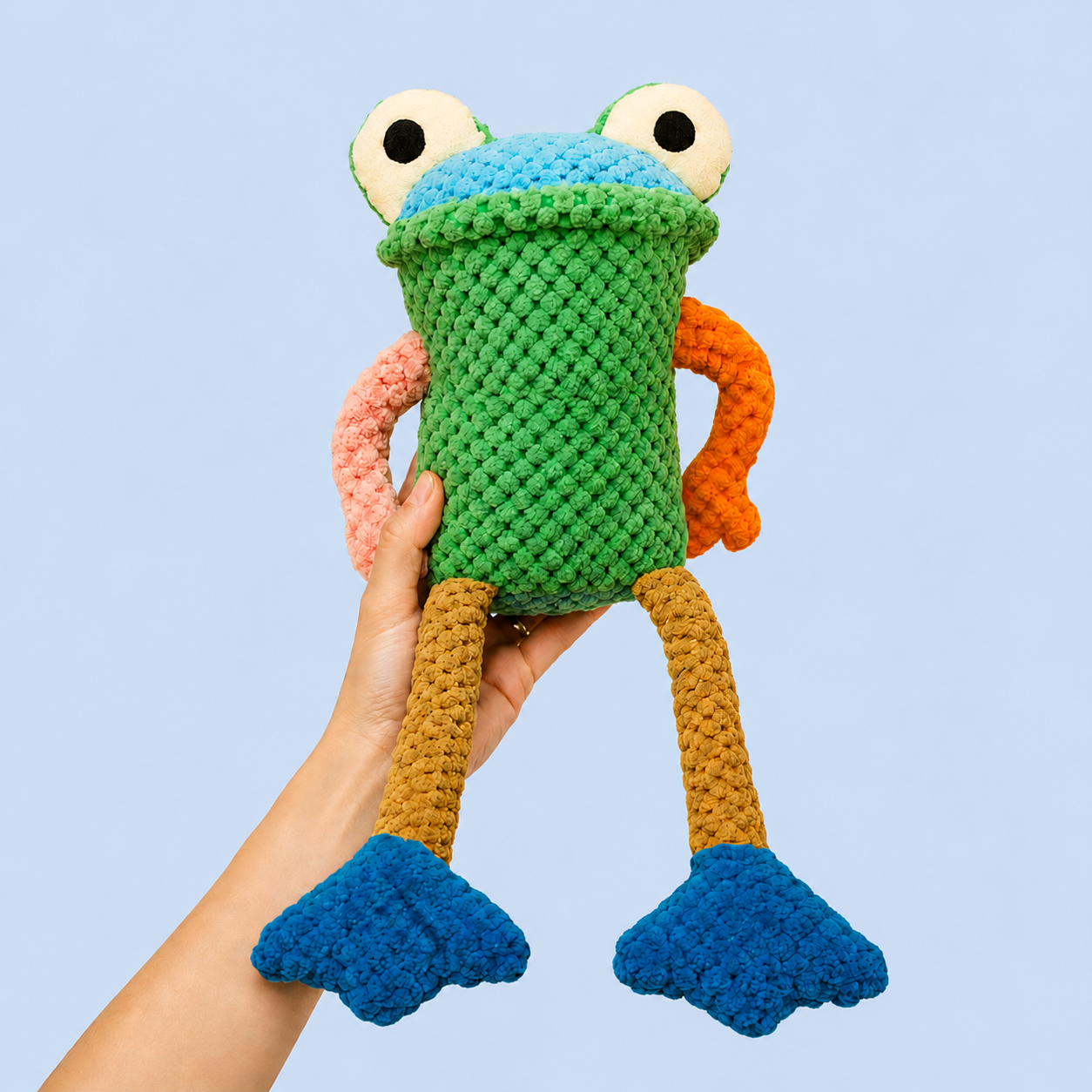 Dokitti Jellyleg Frog Plush Dog Toy with Squeaker