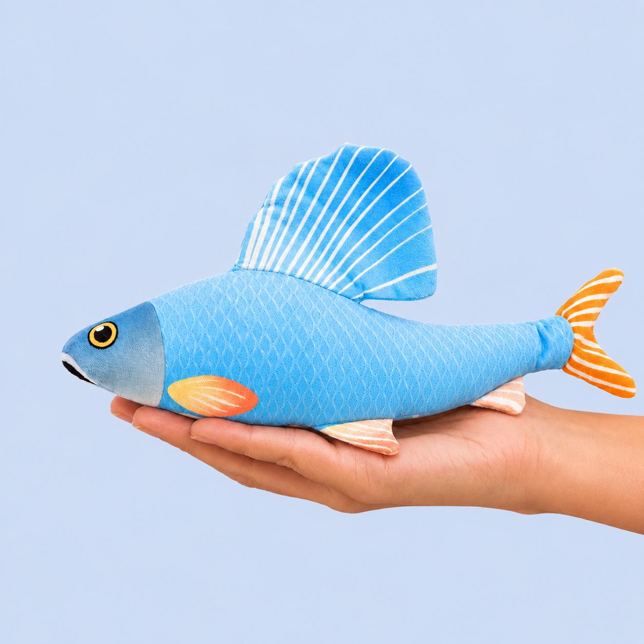 Dokitti Blue Grayling Fish Plush Dog Toy with Crinkle