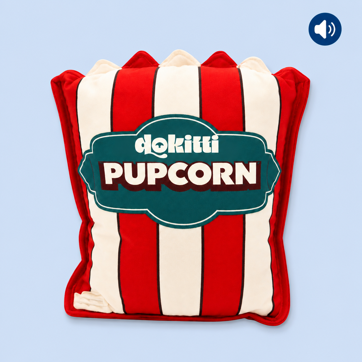 Dokitti Pupcorn Plush Dog Toy with Squeaker
