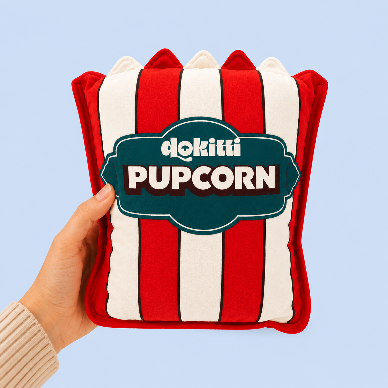 Dokitti Pupcorn Plush Dog Toy with Squeaker