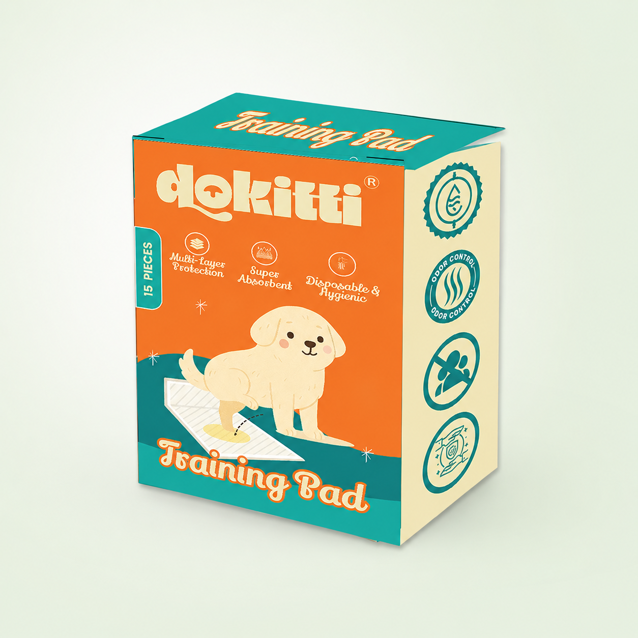Dokitti Heavy Duty Dog Training Pads – Super Absorbent (15 Pcs)