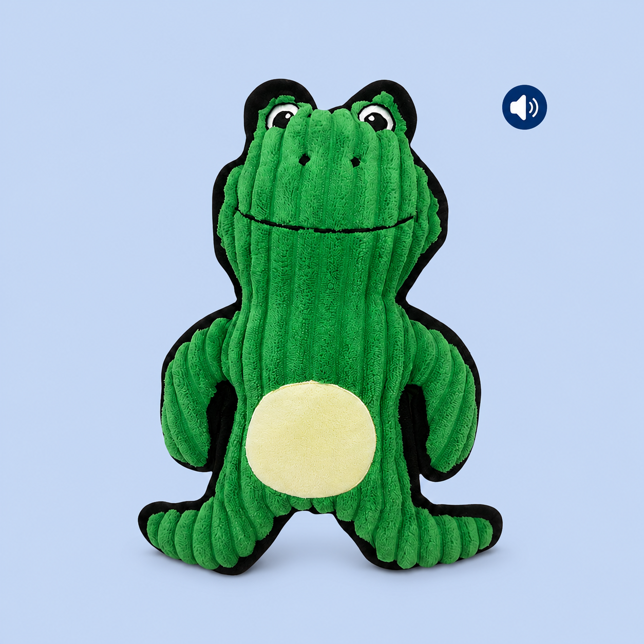Dokitti Corduroy Frog Plush Dog Toy with Squeaker