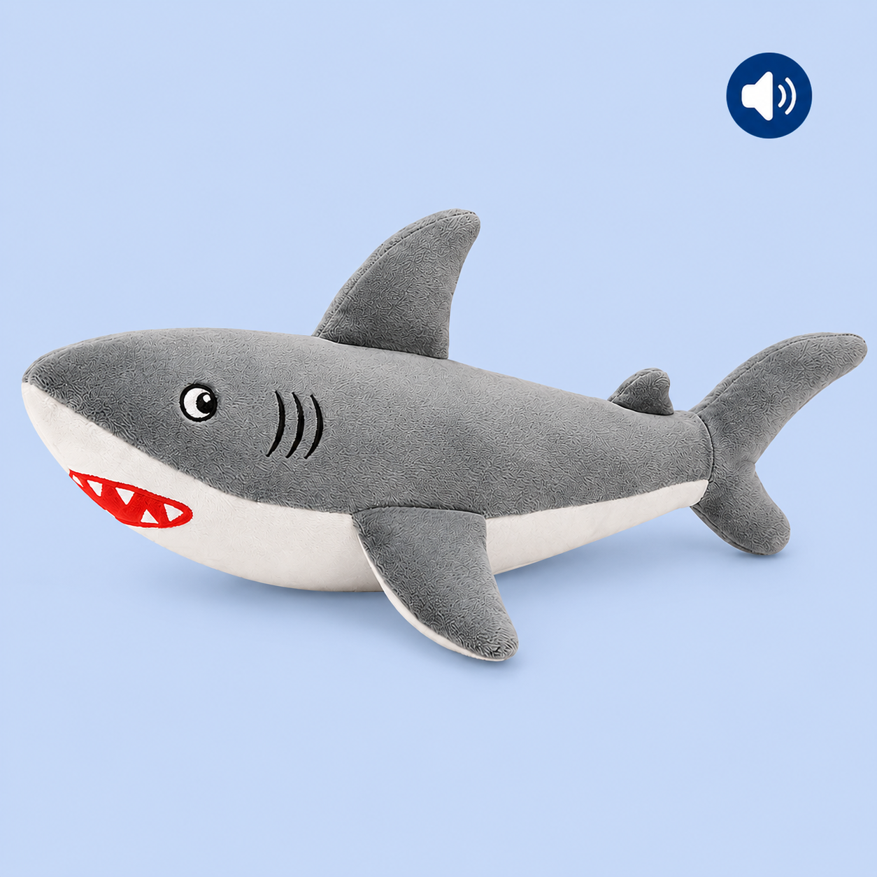 Dokitti SoftFin Shark Plush Dog Toy with Squeaker