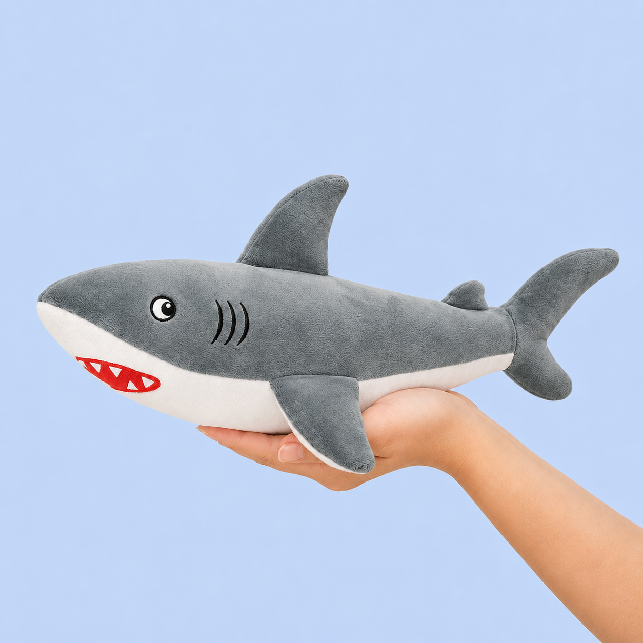 Dokitti SoftFin Shark Plush Dog Toy with Squeaker