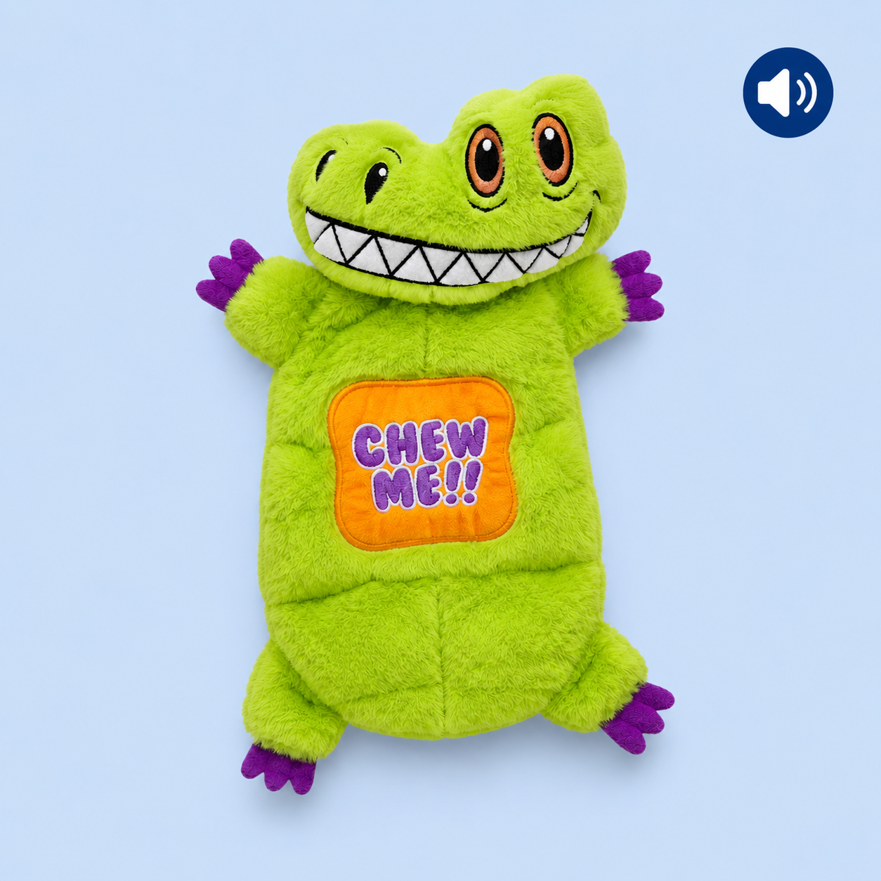 Dokitti Croc-Chew Plush Dog Toy with 7 Squeakers