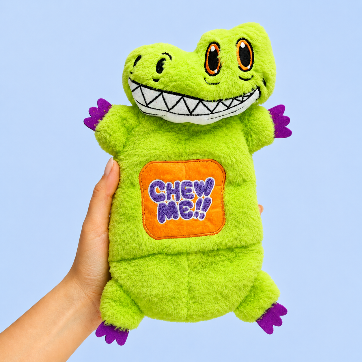 Dokitti Croc-Chew Plush Dog Toy with 7 Squeakers