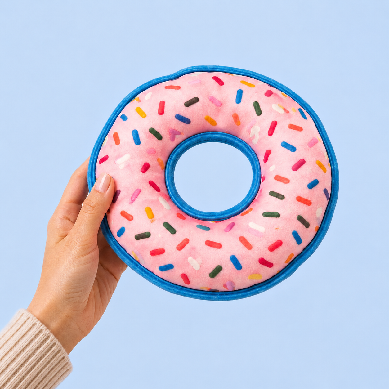 Dokitti Donut Plush & Rope Dog Toy with Squeaker