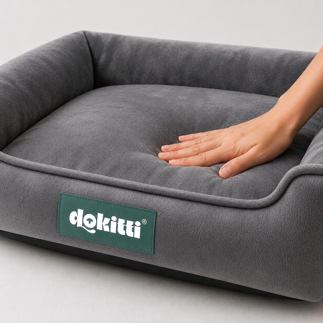 Dokitti Grey Luxe Lounger Dog Bed