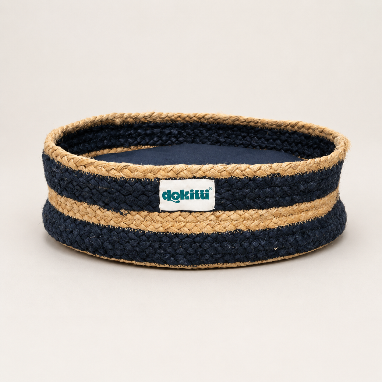 Dokitti Blue Rope Woven Basket Pet Bed