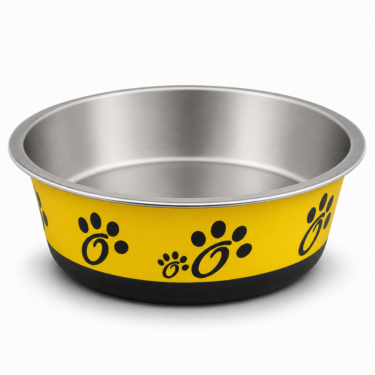Dokitti Bonded Fusion Steel Pet Bowl- Yellow, Small