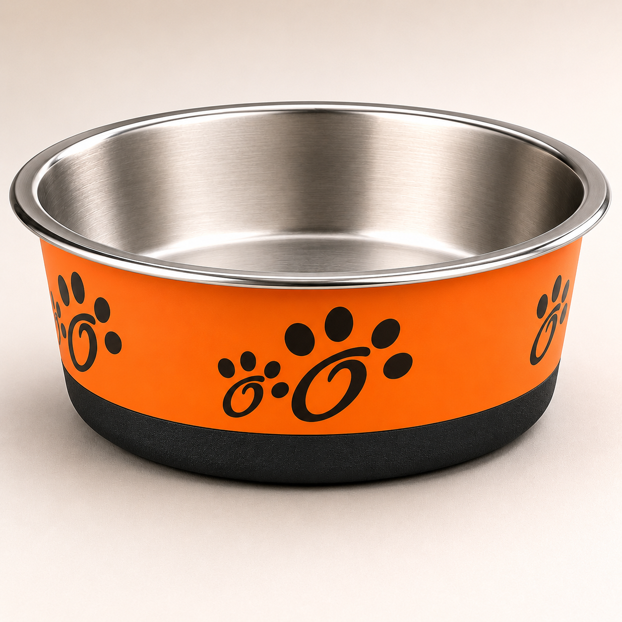 Dokitti Bonded Fusion Steel Pet Bowl -Orange, Medium