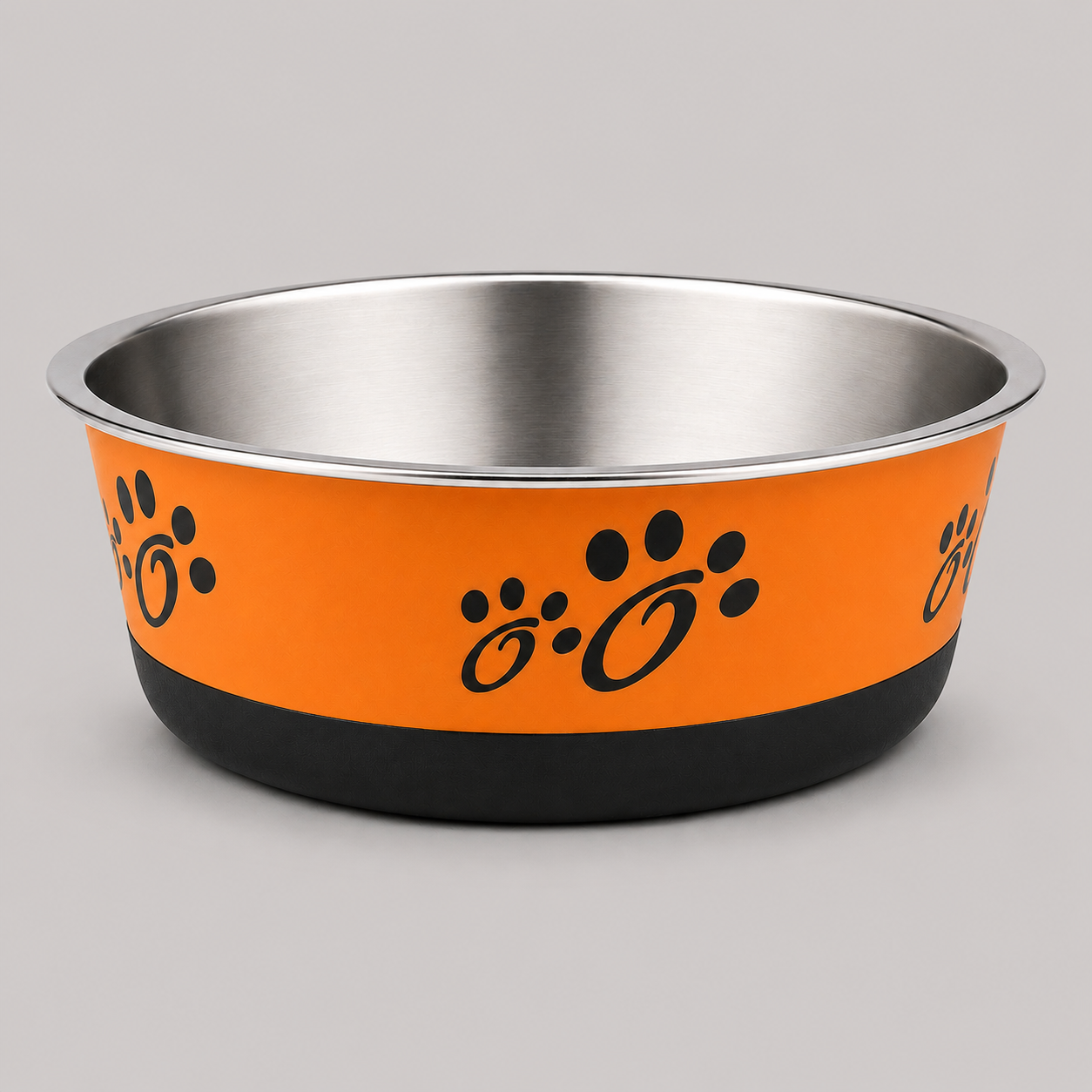 Dokitti Bonded Fusion Steel Pet Bowl -Orange, Medium