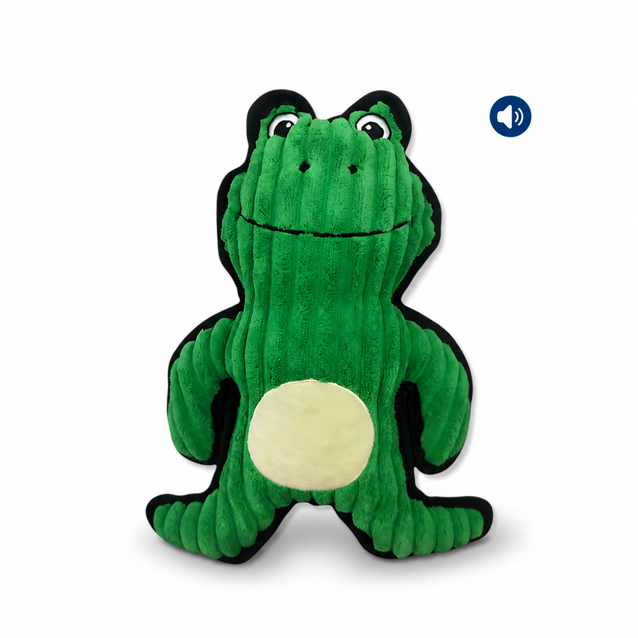 Dokitti Corduroy Frog Plush Dog Toy with Squeaker
