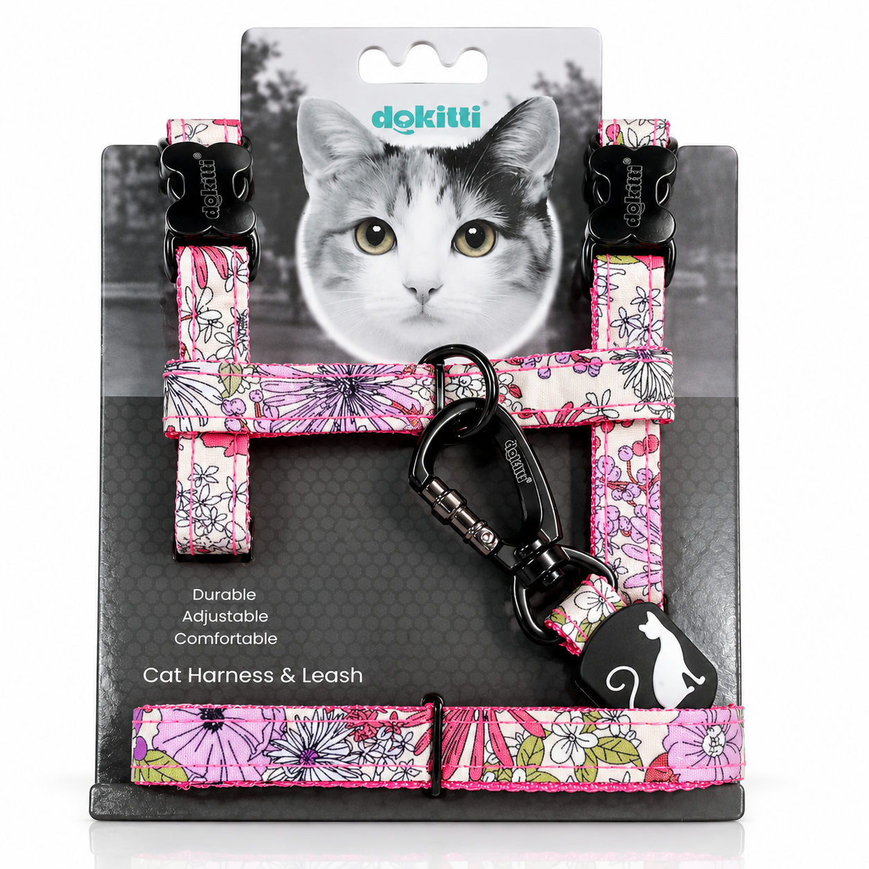 FLORAL BLISS CAT LEASH & HARNESS SET