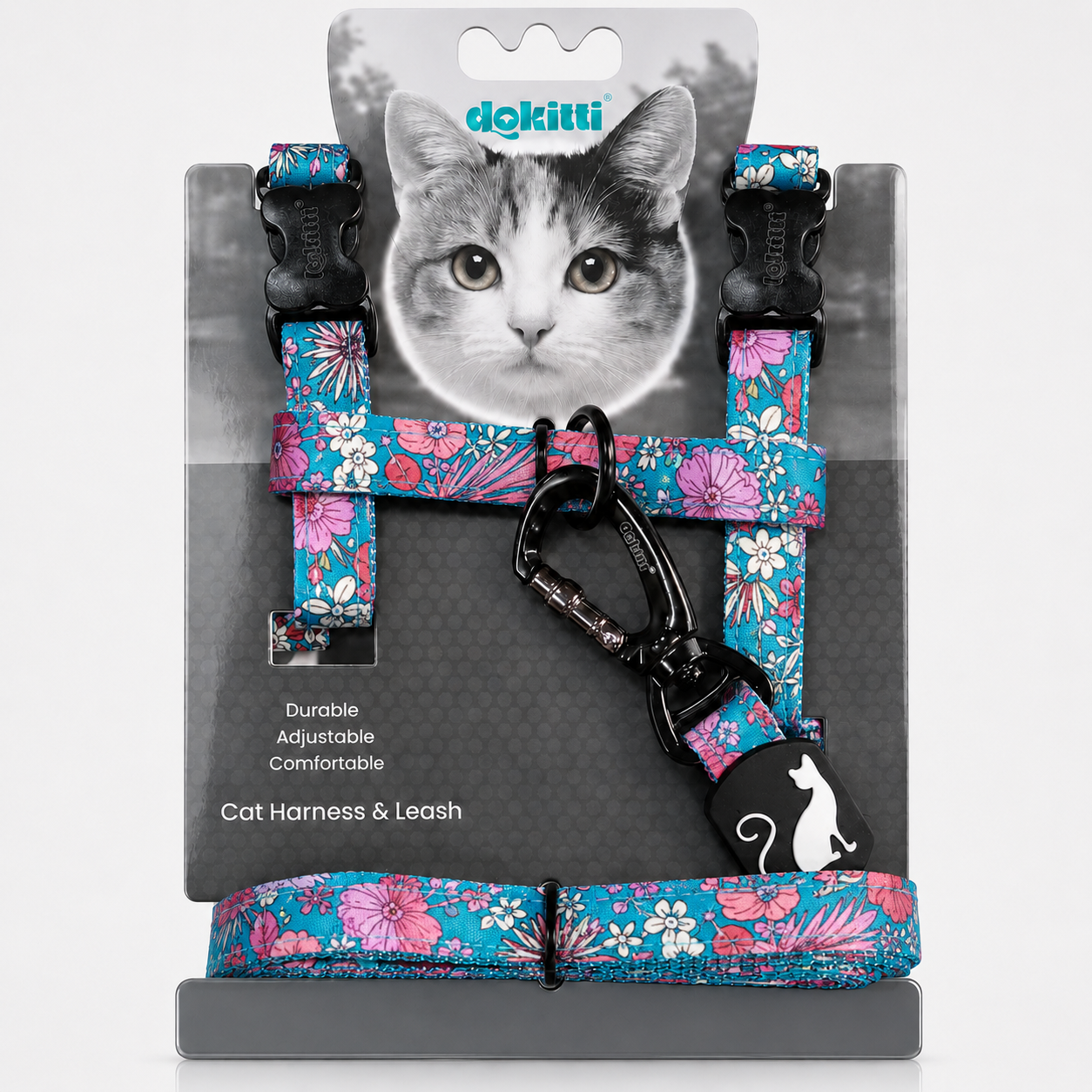 FLORAL BLISS CAT LEASH & HARNESS SET